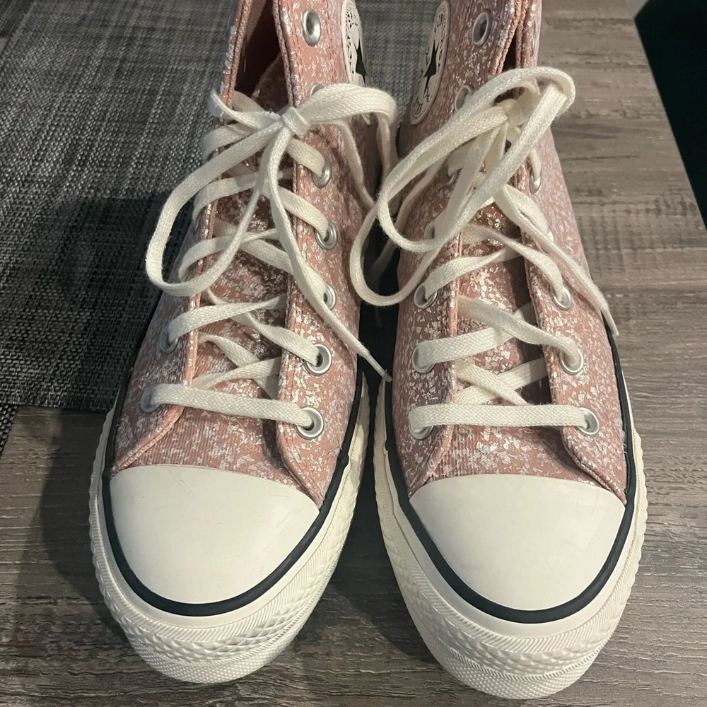 New Converse High Top Sneakers - Pink Silver Speckled - Picture 2 of 3